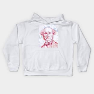 John Stuart Mill Portrait | John Stuart Mill Artwork | Line Art 2 Kids Hoodie